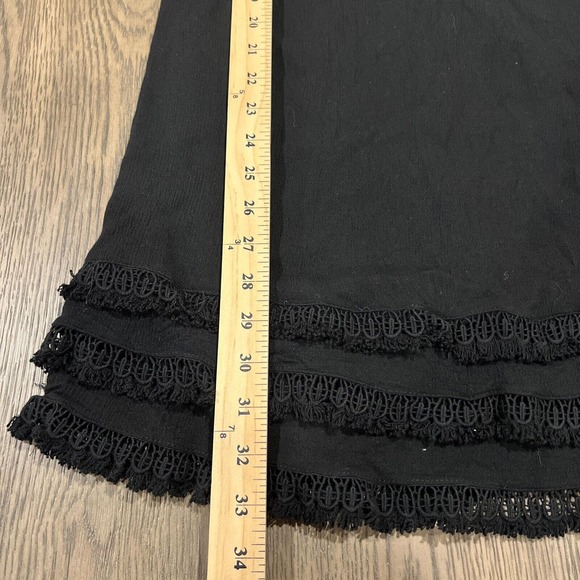 Lulu’s Dress Women Large Little Black Dress Ruffle Fringe Short Sleeve Date Nigh - Picture 8 of 9